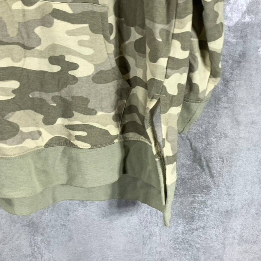 STYLE & CO Women's Green Camo-Print Oversized Pullover Hoodie SZ M