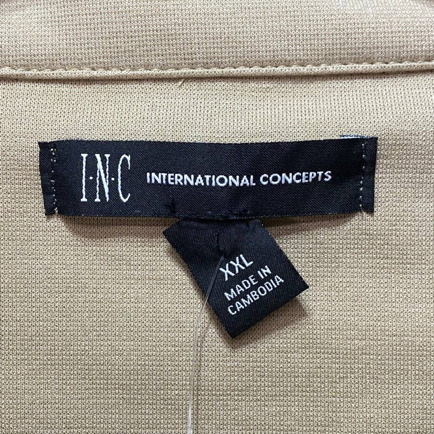 INC INTERNATIONAL CONCEPTS Brown Quicksand Zip Up Jacket SZ 2XL
