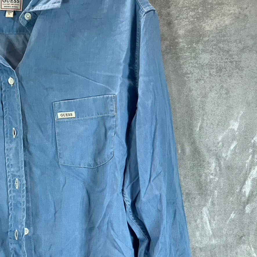 GUESS Women's Othonna Pauleta Button-Front Long-Sleeve Top SZ XL