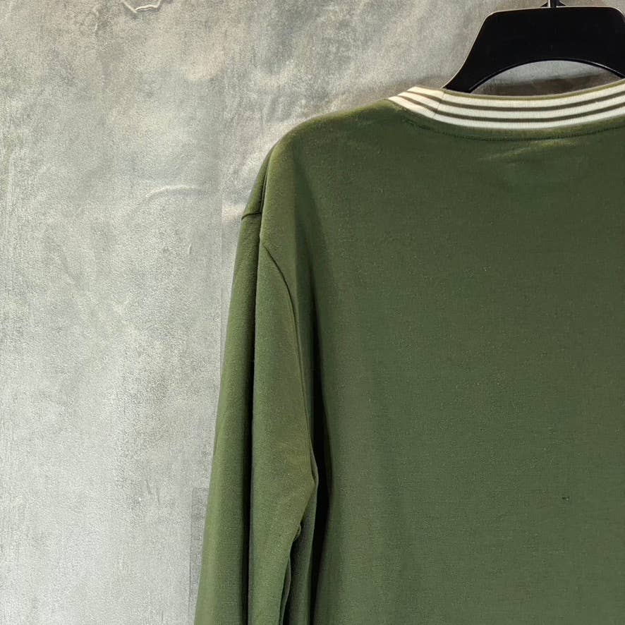 ALFANI Men's Costa Green Vari-Stripe Crewneck Long-Sleeve Pullover Shirt SZ L