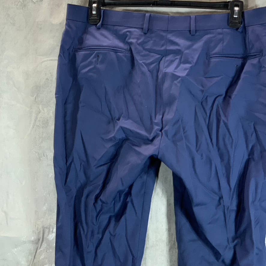 CALVIN KLEIN Men's Blue Infinite Stretch Slim-Fit Wool Dress Pants SZ 38X30