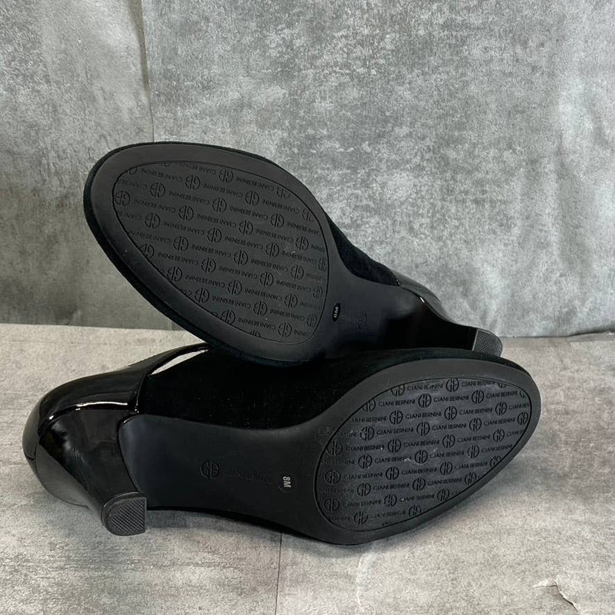 GIANI BERNINI Women's Black Suede Velmah Memory Foam Mary Jane Pumps SZ 8