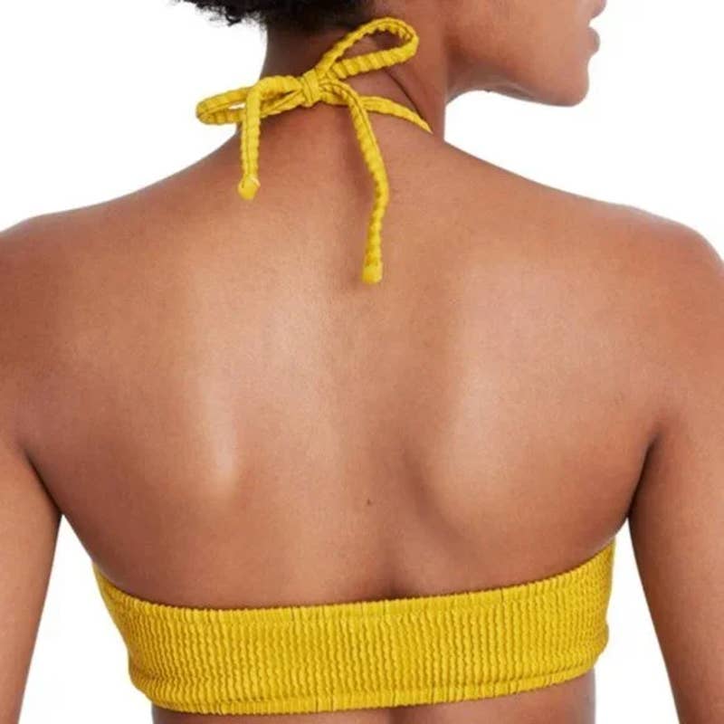 MADEWELL Women's Golden Meadow Second Wave Textured Bandeau Bikini Top SZ XXS
