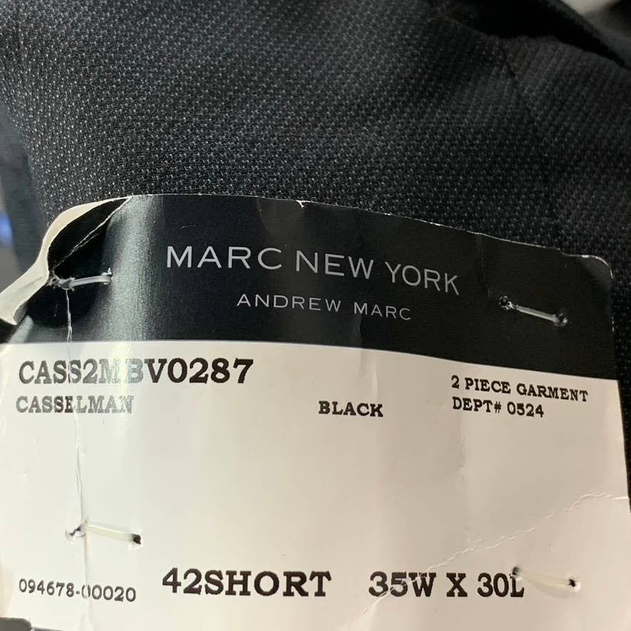 MARC NEW YORK Men's Black Modern-Fit Stretch Flat Front Suit Pants SZ 35X30
