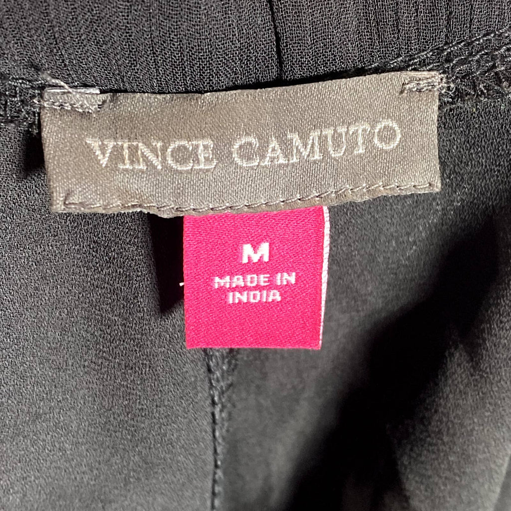 VINCE CAMUTO Women's Black Wide-Leg Yoryu Relaxed-Fit Pull-On Pants SZ M