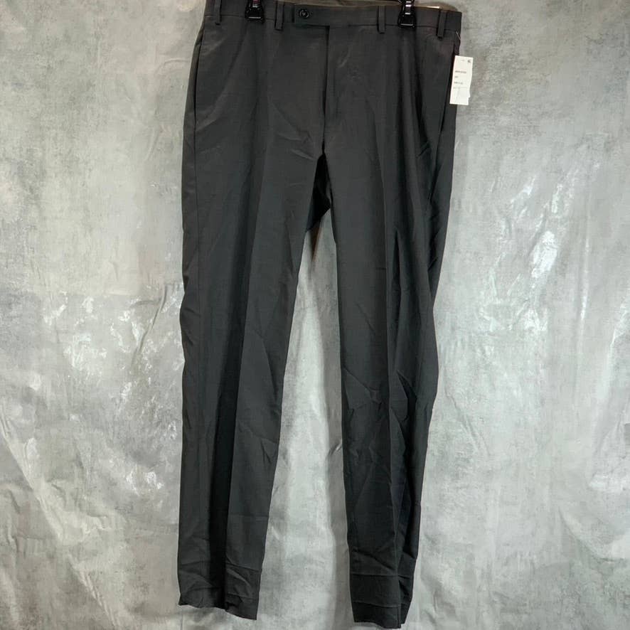 CALVIN KLEIN Men's Grey Solid Slim-Fit Infinite Stretch Dress Pants SZ 36X32