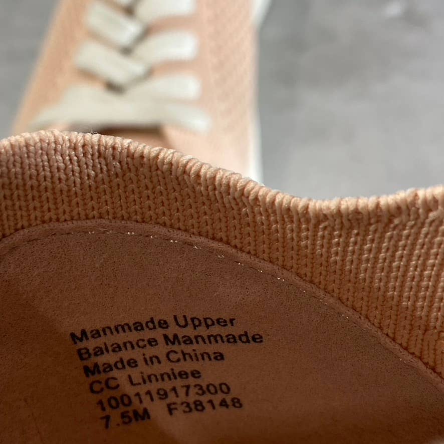 CHARTER CLUB Women's Pink Fabric Linniee Lace-Up Round-Toe Sneakers SZ 7.5