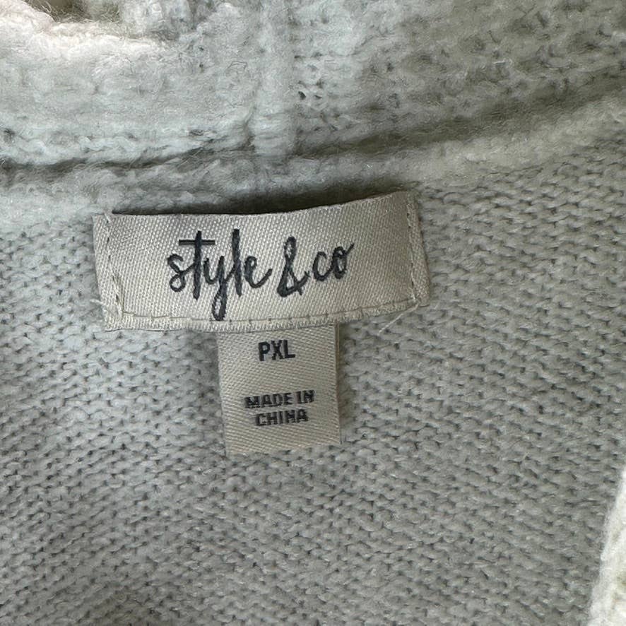 STYLE & CO Women's Petite Fresh Cream Waffle-Knit Cowlneck Sweater SZ P/XL