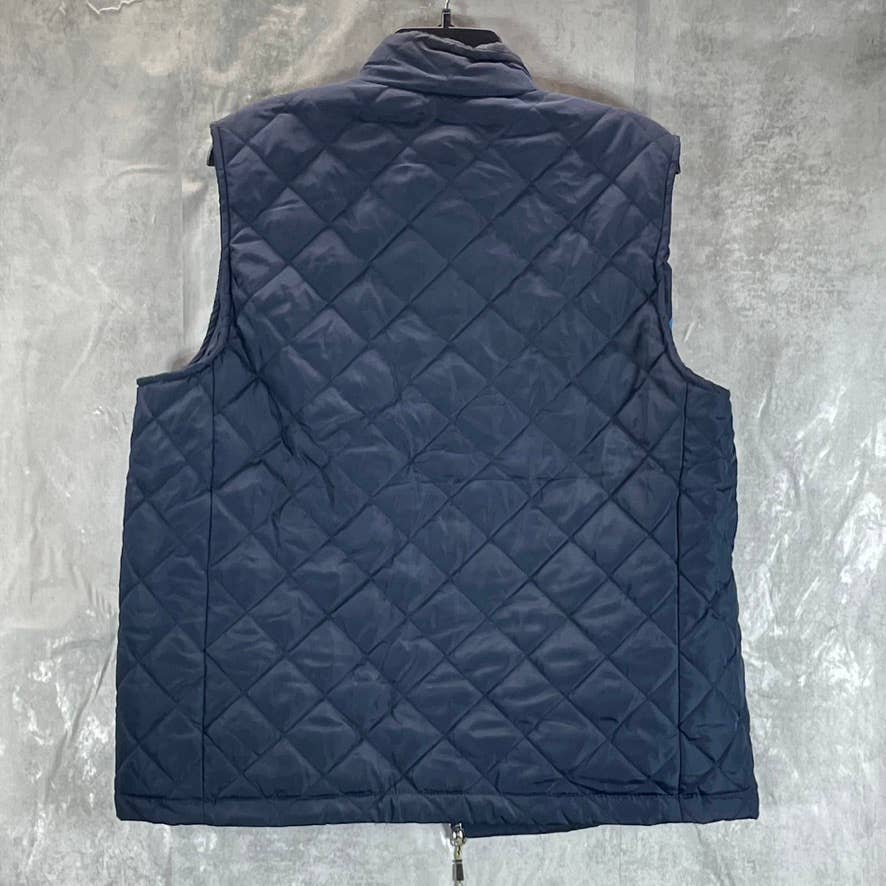HAWKE & CO Men's Navy Quilted Lightweight Water-Resistant Vest SZ L
