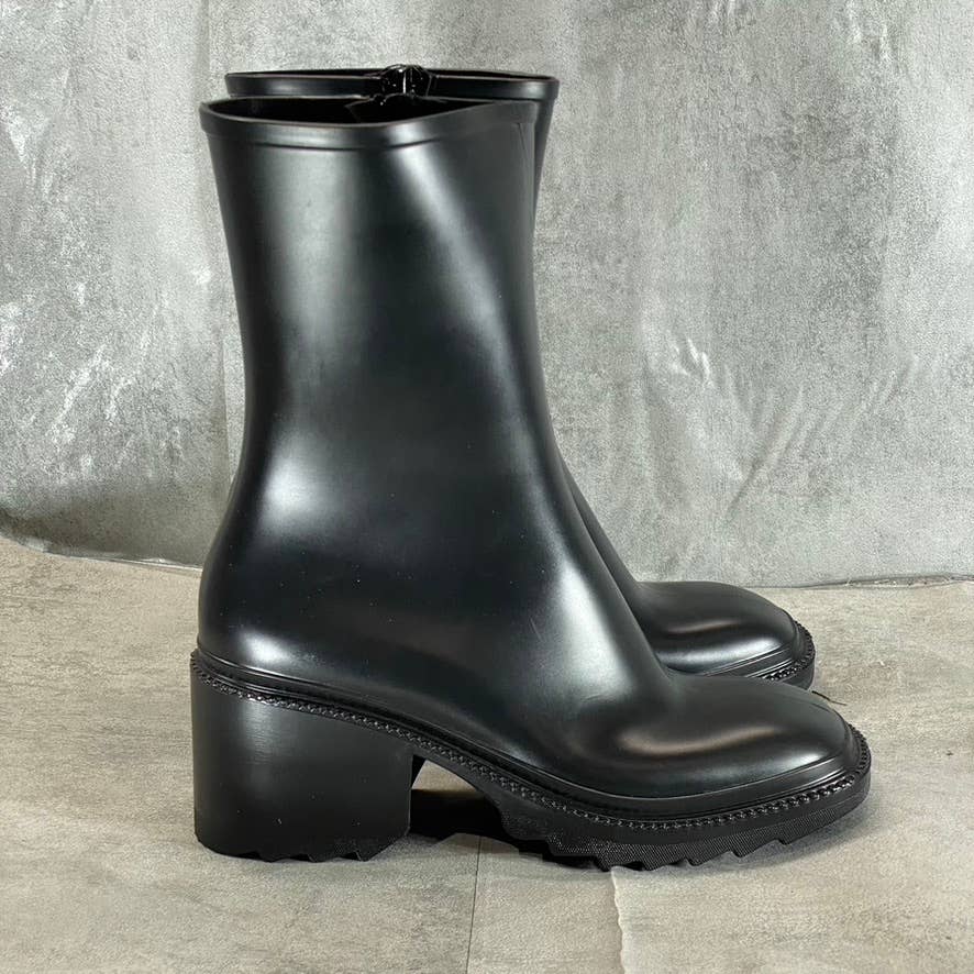 INC INTERNATIONAL CONCEPTS Women's Black Everett Square-Toe Rain Boots SZ 10