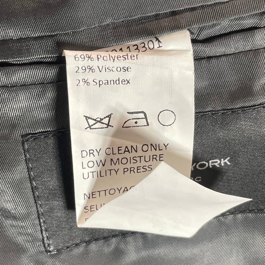 MARC NEW YORK Men's Light Grey Plaid Long Modern-fit Two-Button jacket SZ 46L