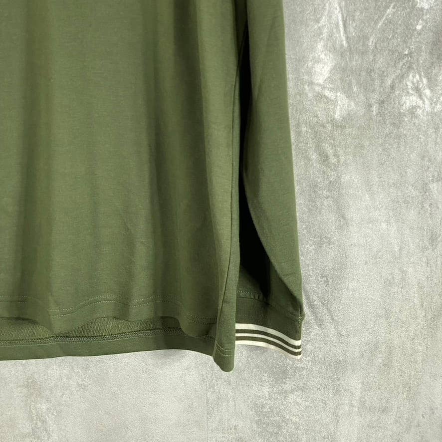 ALFANI Men's Costa Green Vari-Stripe Crewneck Long-Sleeve Pullover Shirt SZ L