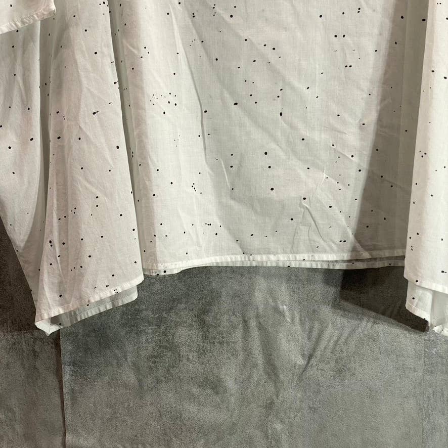 EILEEN FISHER Women's White Organic Cotton Voile Splatter Print Box-Top SZ S/M