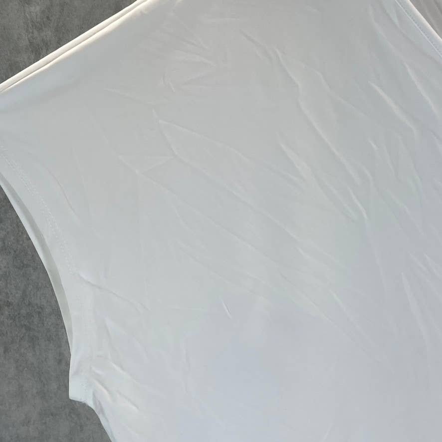 BAR III Women's Plus Blanc V-Neck Seamed Short-Sleeve Top SZ 2X