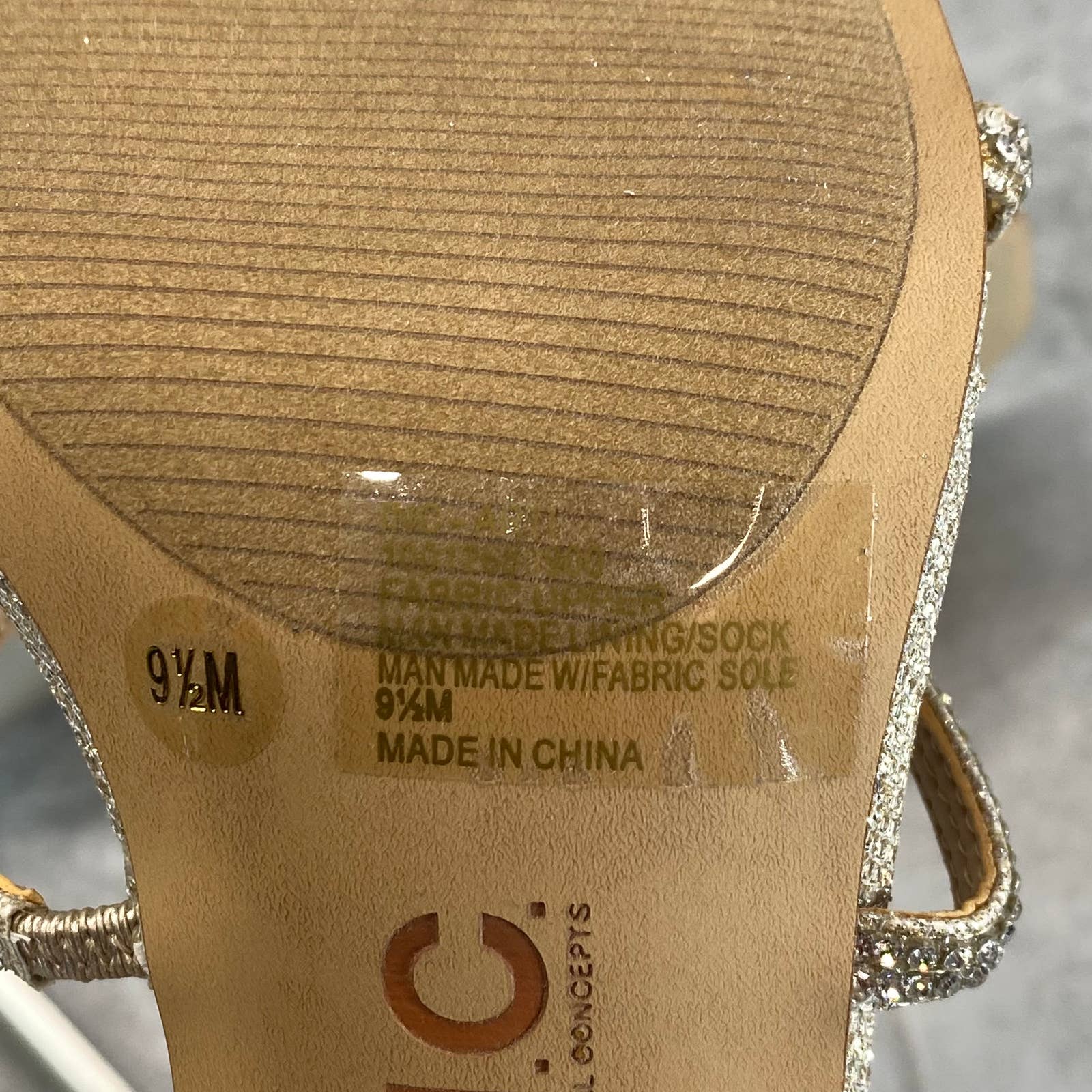 INC INTERNATIONAL CONCEPTS Women's Champagne Crystal Arti Strappy Sandals SZ 9.5