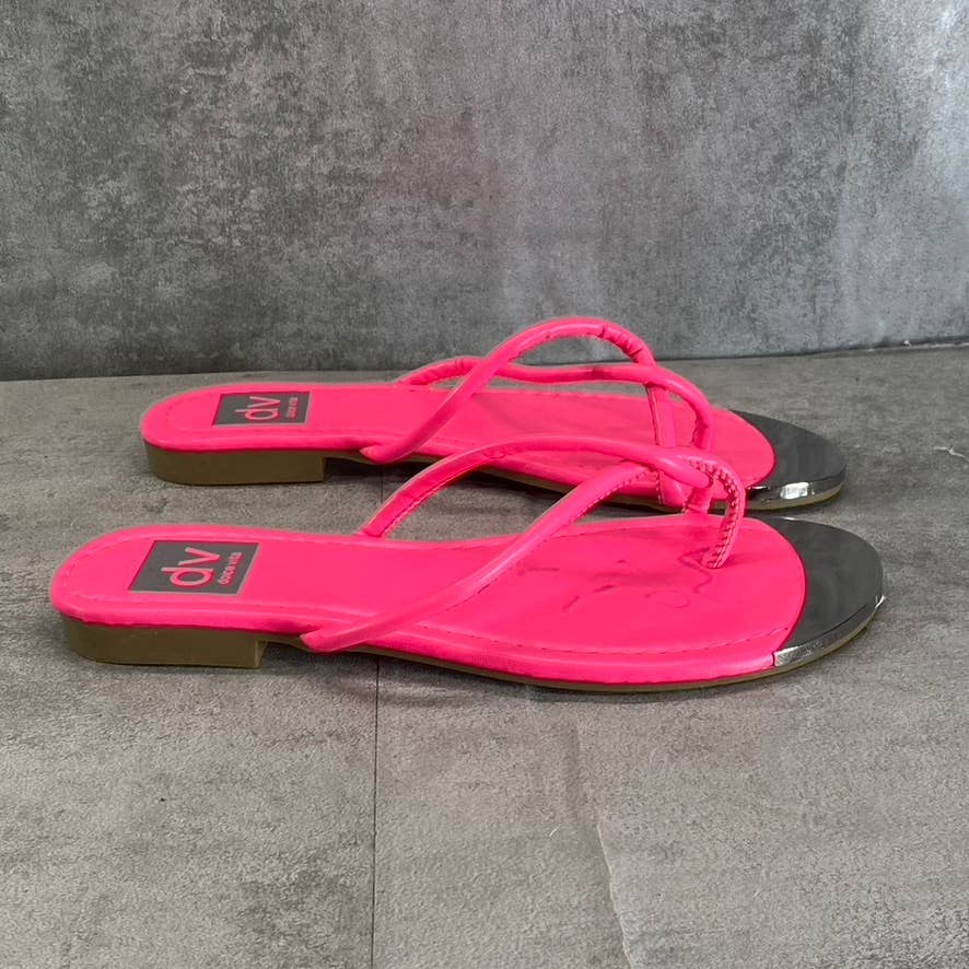 DV DOLCE VITA Women's Fuchsia Penni Toe-Loop Slip-On Flip Flops SZ 5