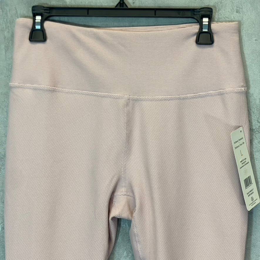 HARMONY & BALANCE Women's Lilac Ribbed High-Waist Tummy Control Pull-On Active Leggings SZ L