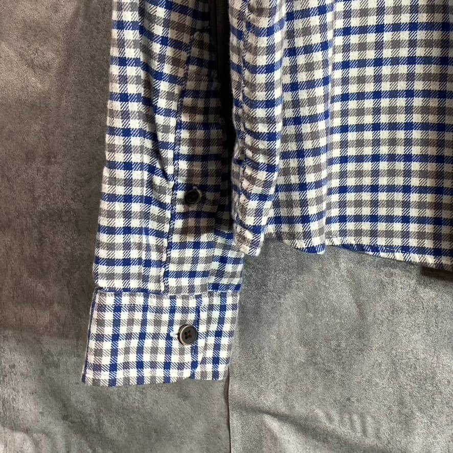 TAILOR VINTAGE Men's Airotec Performance Blue Gingham Long-Sleeve Button-Up Shirt SZ XL