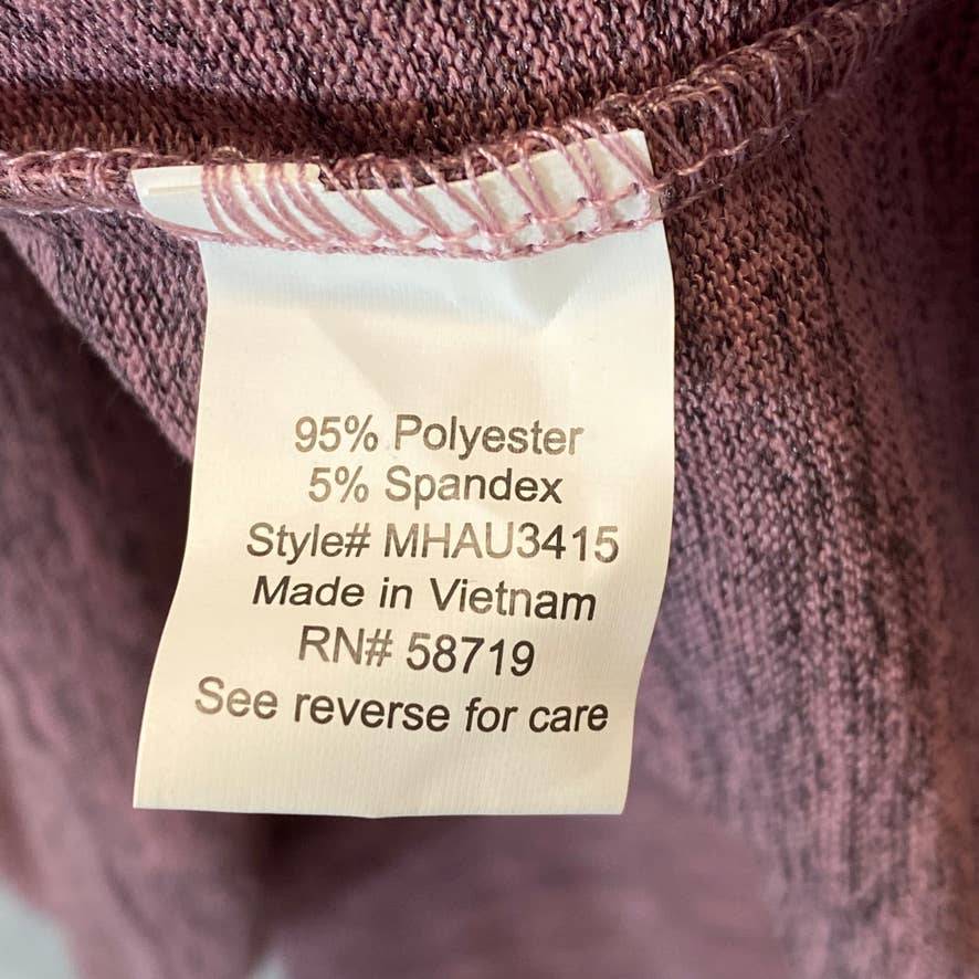 NY COLLECTION Women's Mauve 3/4 Criss Cross Grommet Detail Sleeves Scoopneck Top SZ L