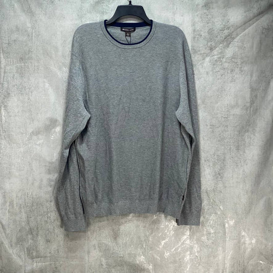 MICHAEL KORS Grey Contrast Trim Crewneck Pullover Sweater SZ XL