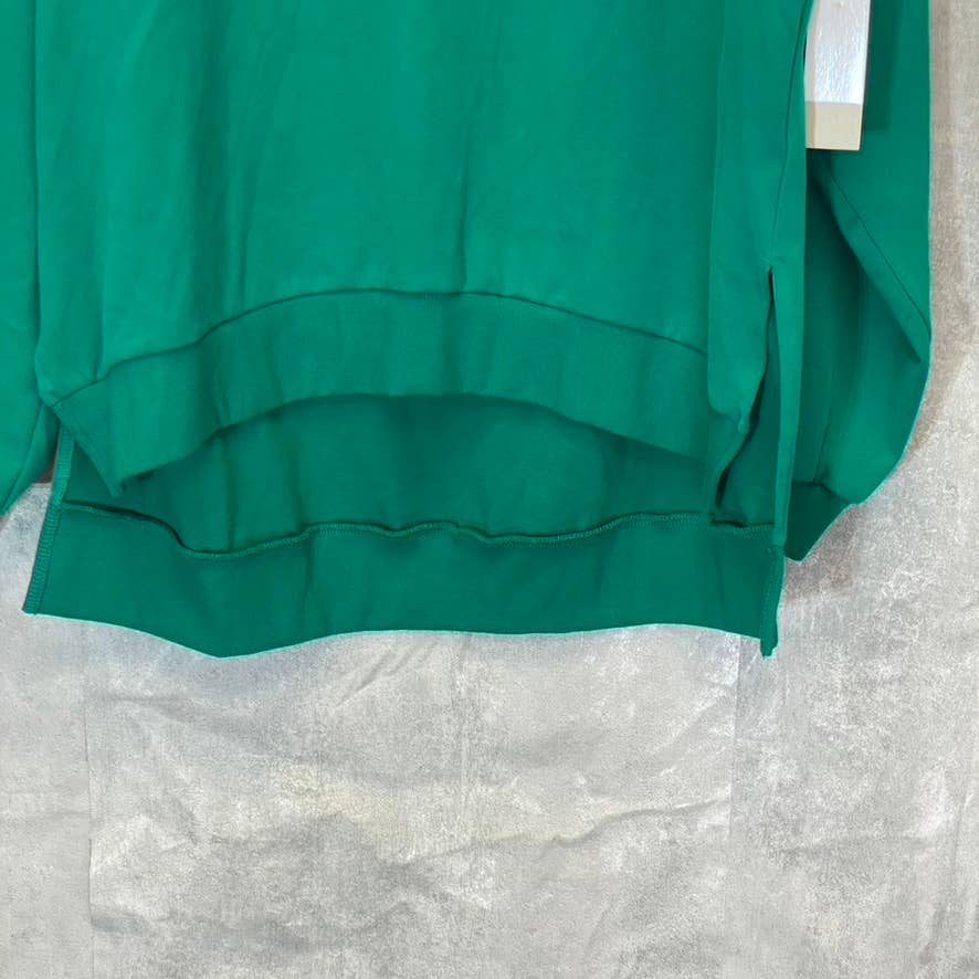 BP. Women's Green Trekking Oversized Crewneck High-Low Hem Pullover Sweater SZ S