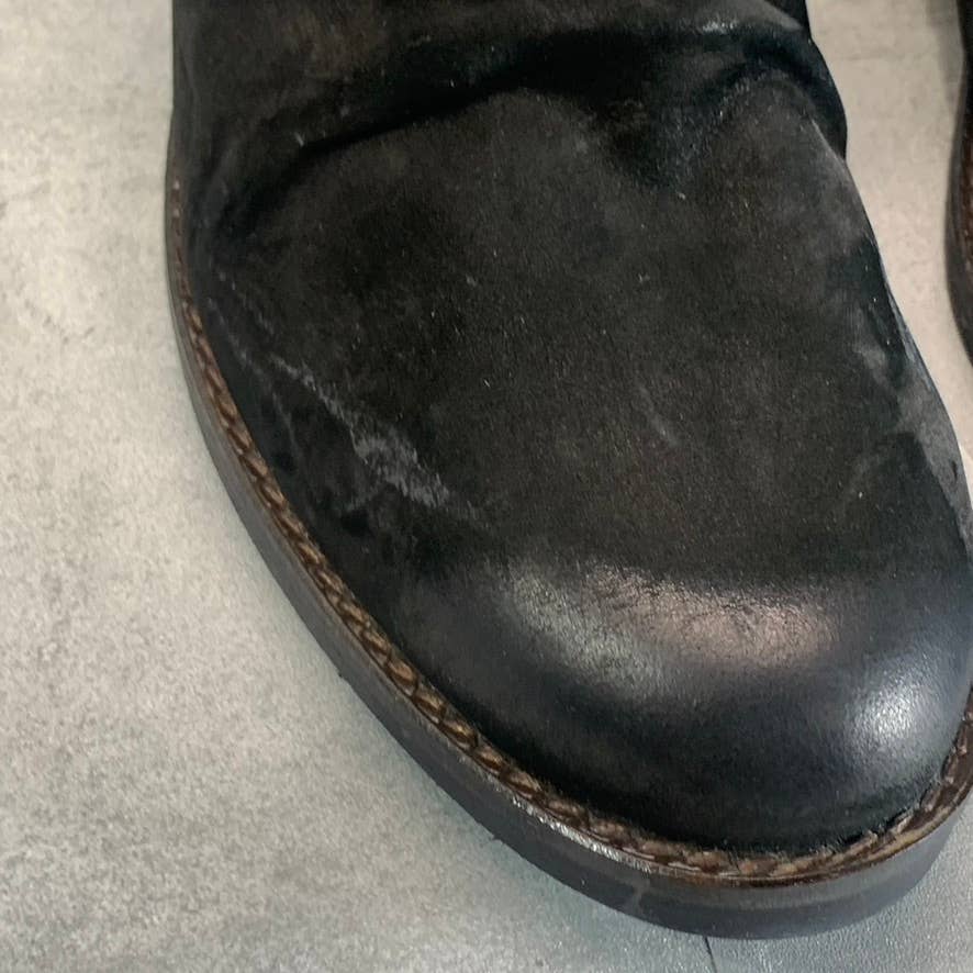 BUENO Women's Black Nubuck Passion Block Heel Slip-On Loafers SZ 8.5