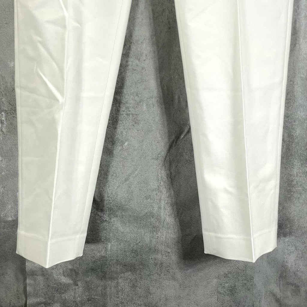 ANNE KLEIN Women's White Double-Weave High-Rise Ankle Pants SZ 4