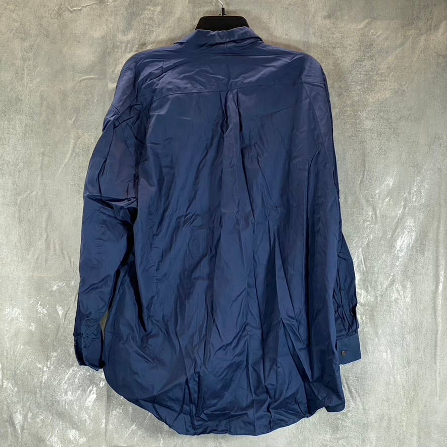 CLUB ROOM Men's Deep Ocean Regular-Fit Pinpoint Button-Up Long-Sleeve SZ XL