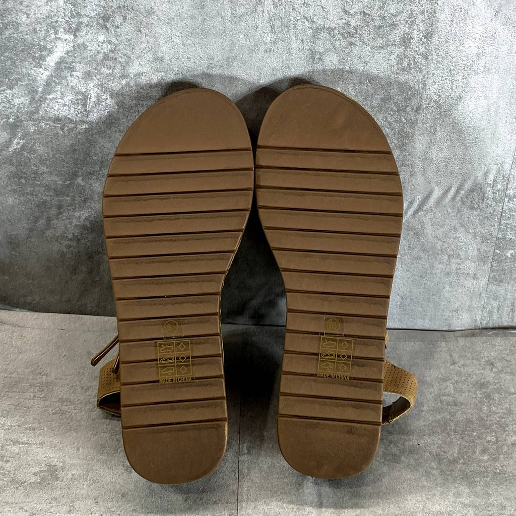 JOURNEE COLLECTION Women's Tan Mckell Thong Wedge Sandals SZ 6.5