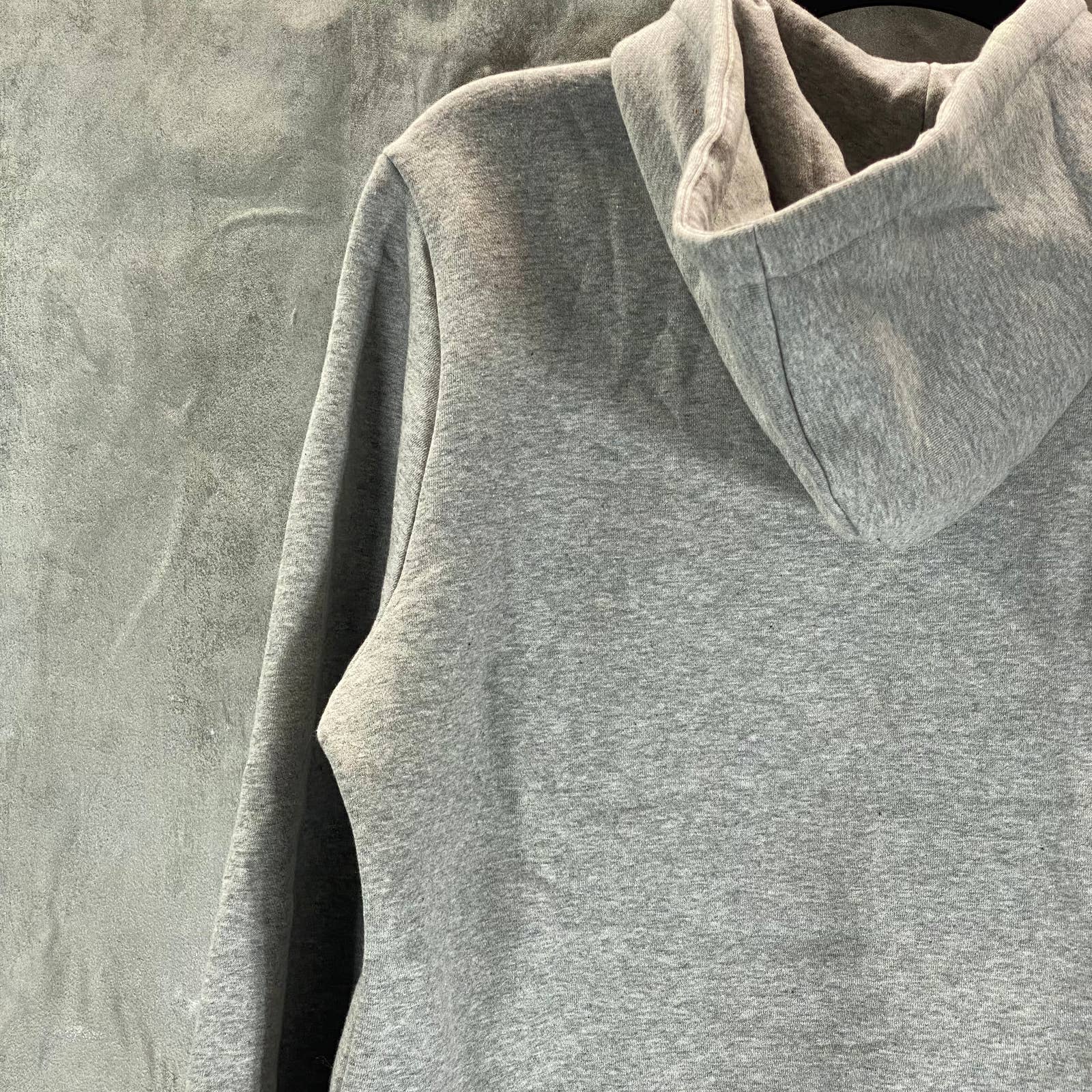 REEBOK Men's Medium Grey Heather Identity Fleece Stacked Logo Hoodie SZ M