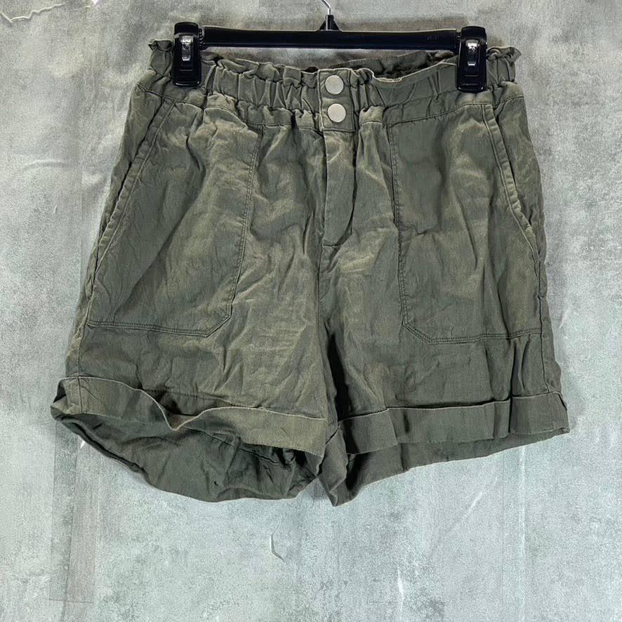 INC INTERNATIONAL Women's Moss Mountain High-Rise Paperbag Cuffed Shorts SZ M
