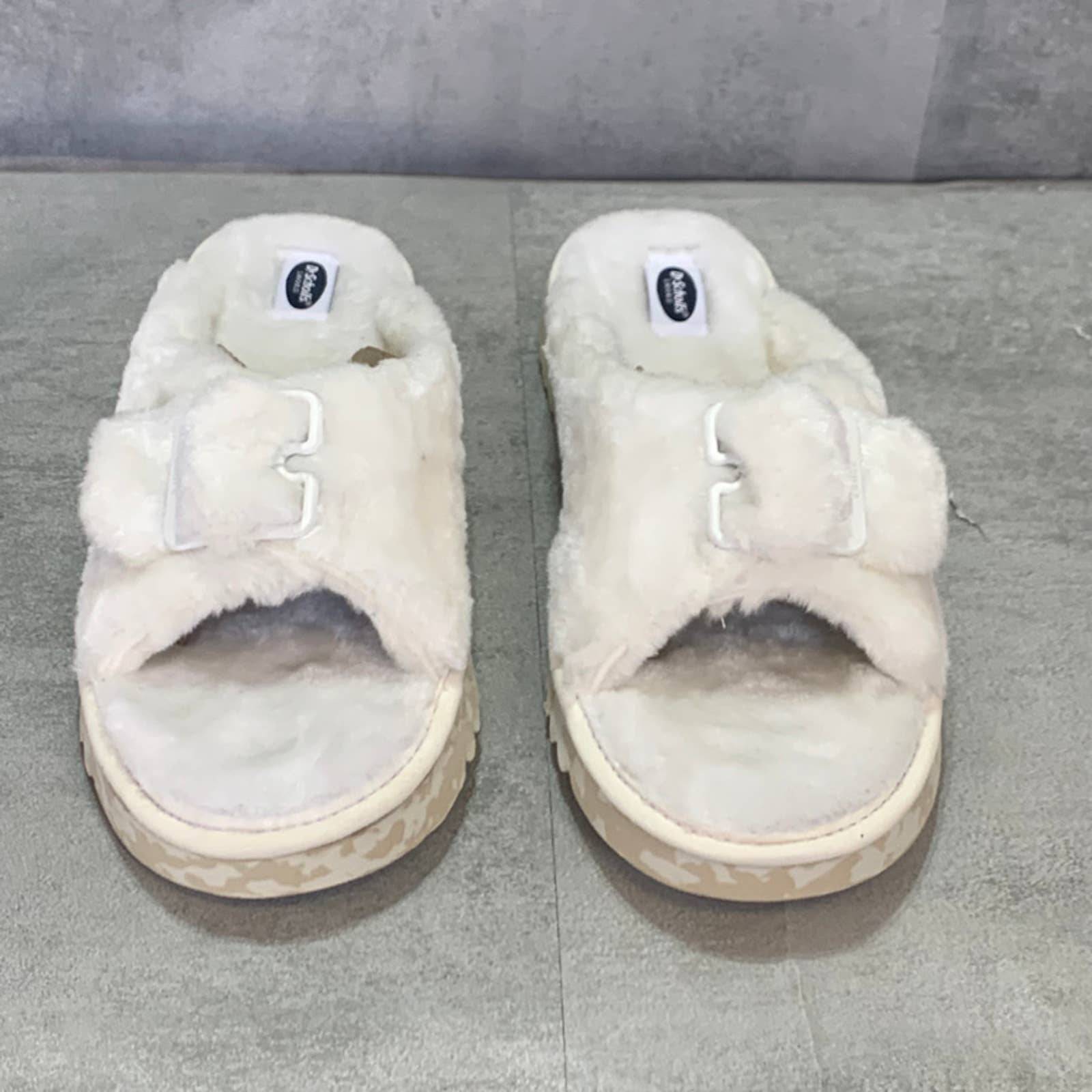 DR. SCHOLL'S Tofu Staycay OG Faux Fur Buckle Slide Sandal SZ 10