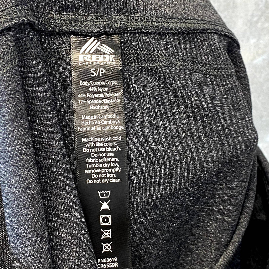 RBX Women's Charcoal High-Rise Stretch Pull-On Capri Leggings SZ S