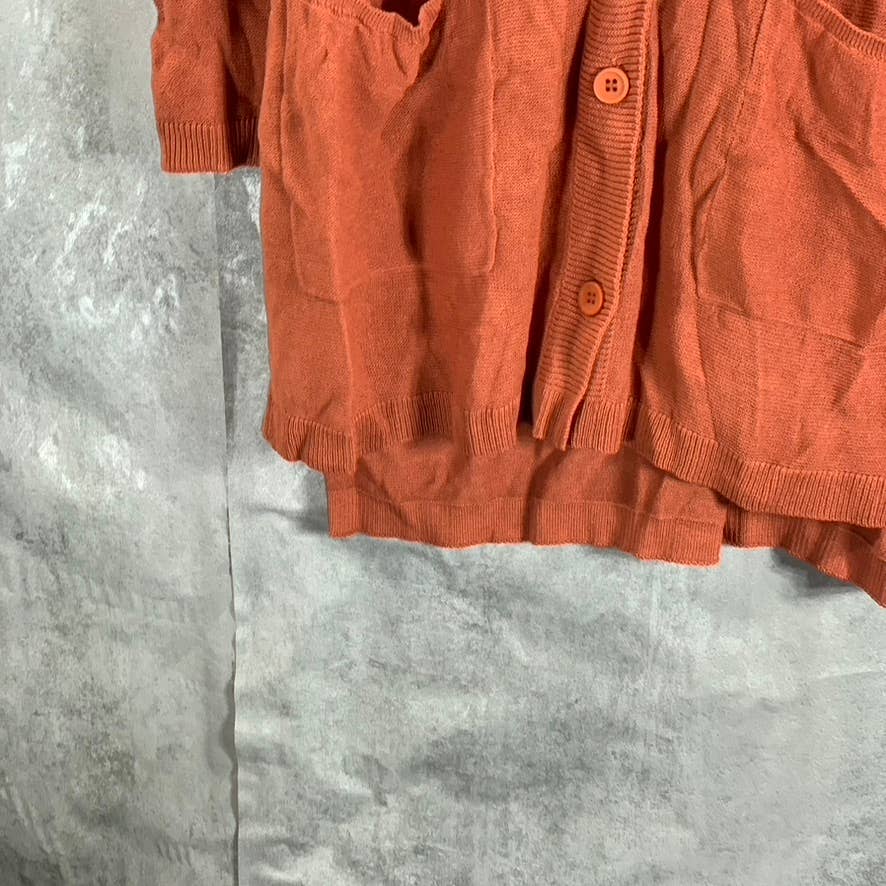 ALFANI Women's Cedar Chest V-Neck Lightweight Button-Front Cardigan SZ L
