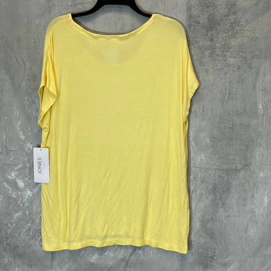 JONES NEW YORK Sport Women's Sunshine Yellow Ribbed Short Sleeve Top SZ L