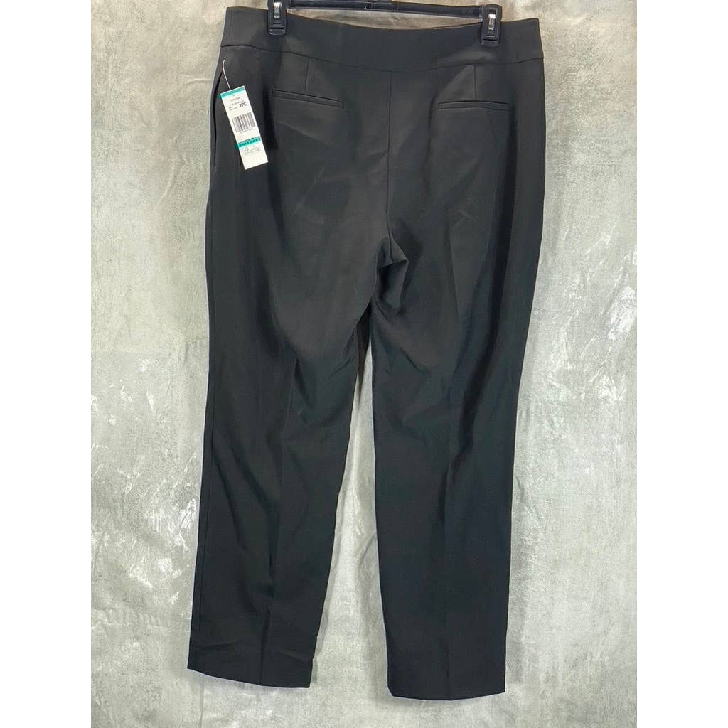 LE SUIT Women's Black Solid Mid-Rise Slim-Leg Suit Pants SZ 16