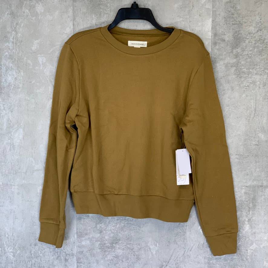 TREASURE & BOND Olive Marsh Crewneck Long Sleeve Pullover Sweater SZ M