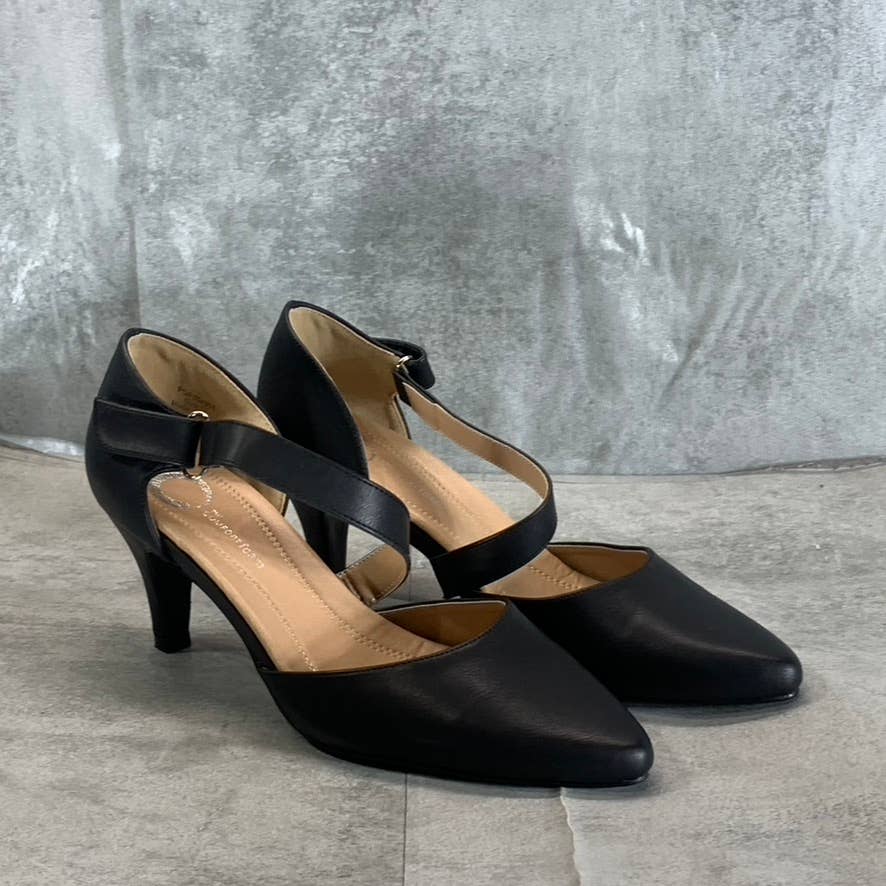 JOURNEE COLLECTION Women's Black Faux Leather Tillis Pointed-Toe Pumps SZ 7.5