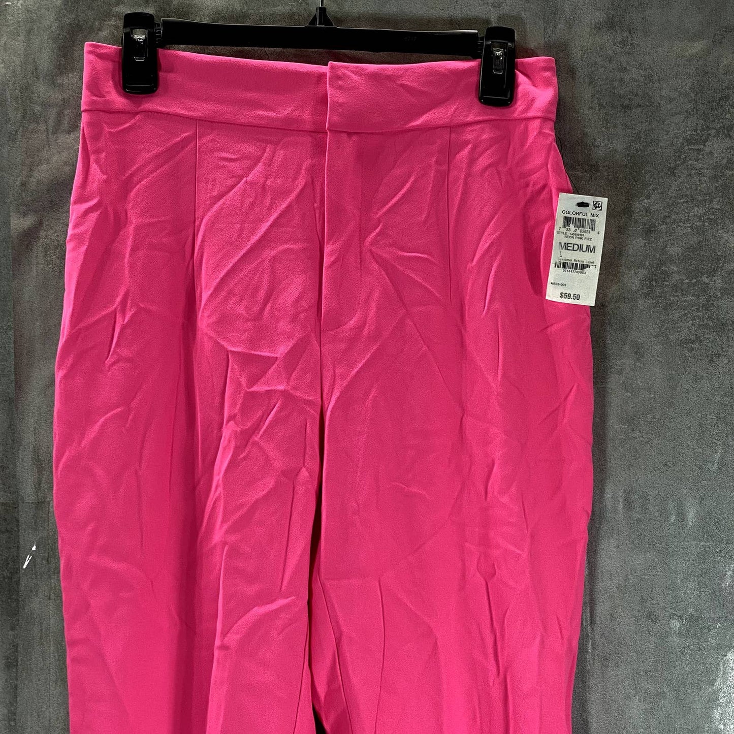 BAR III Women's Neon Pink Fizz High-Waist Cropped Pants SZ M