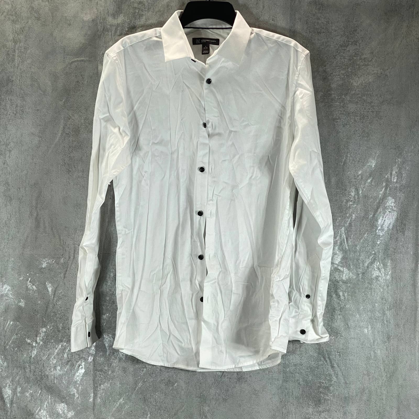 INC INTERNATIONAL CONCEPTS Men's White Pure Slim-Fit Button-Up Dress Shirt SZ S