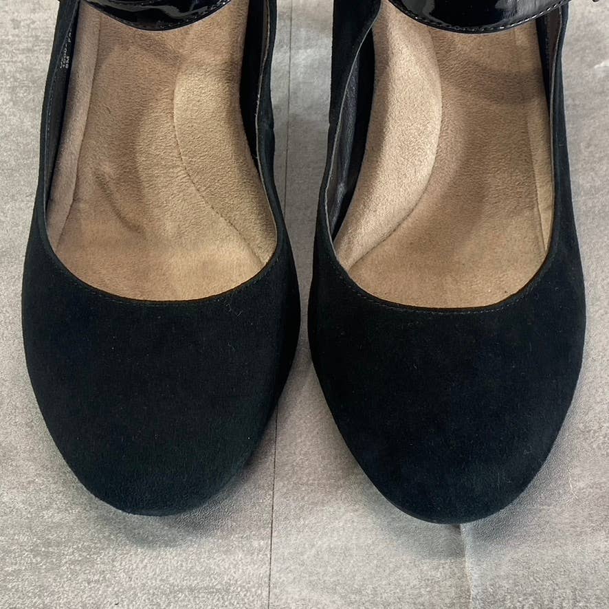 GIANI BERNINI Women's Black Suede Velmah Memory Foam Mary Jane Pumps SZ 8