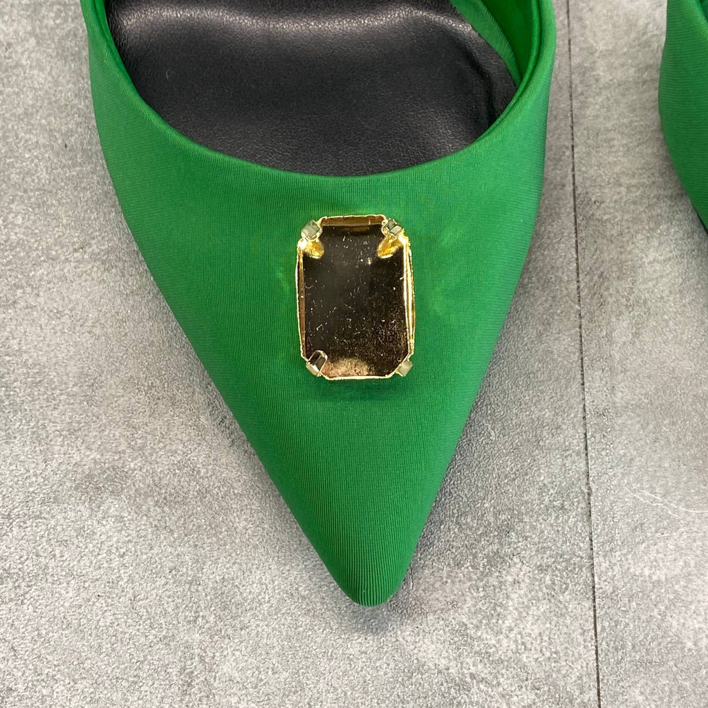 INC INTERNATIONAL CONCEPTS X MATEO Women's Green Victoria Gemstone Pumps SZ 6.5