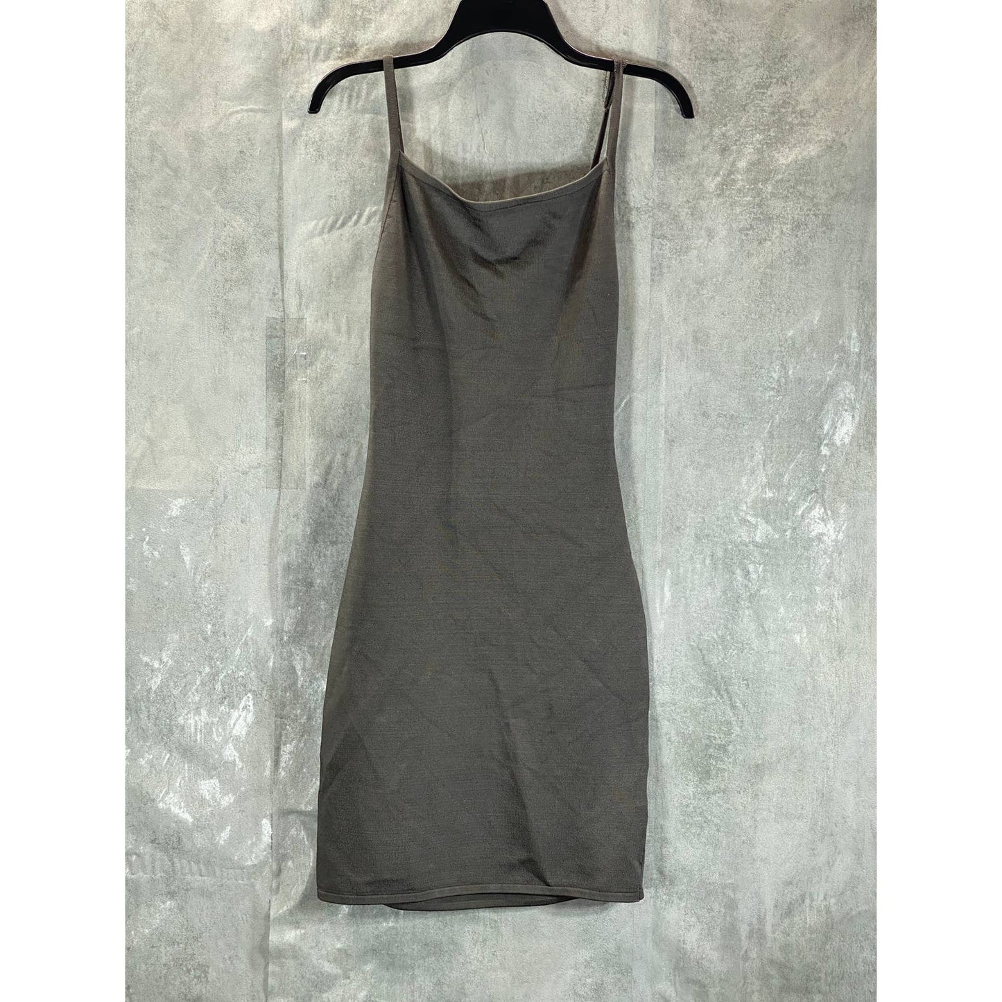 GUESS Women's Asphalt Grey Jen Cutout-Back Sleeveless Bodycon Mini Dress SZ M