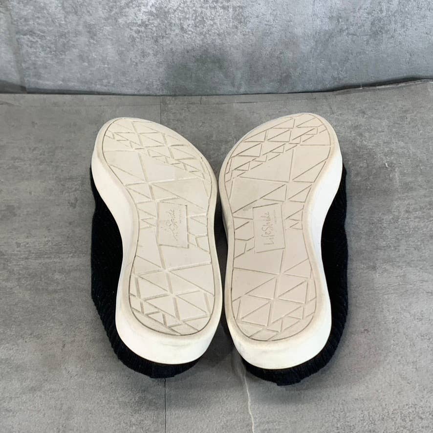 LIFESTRIDE Women's Black Knit Fabric Ease Slip-On Sneakers SZ 7.5