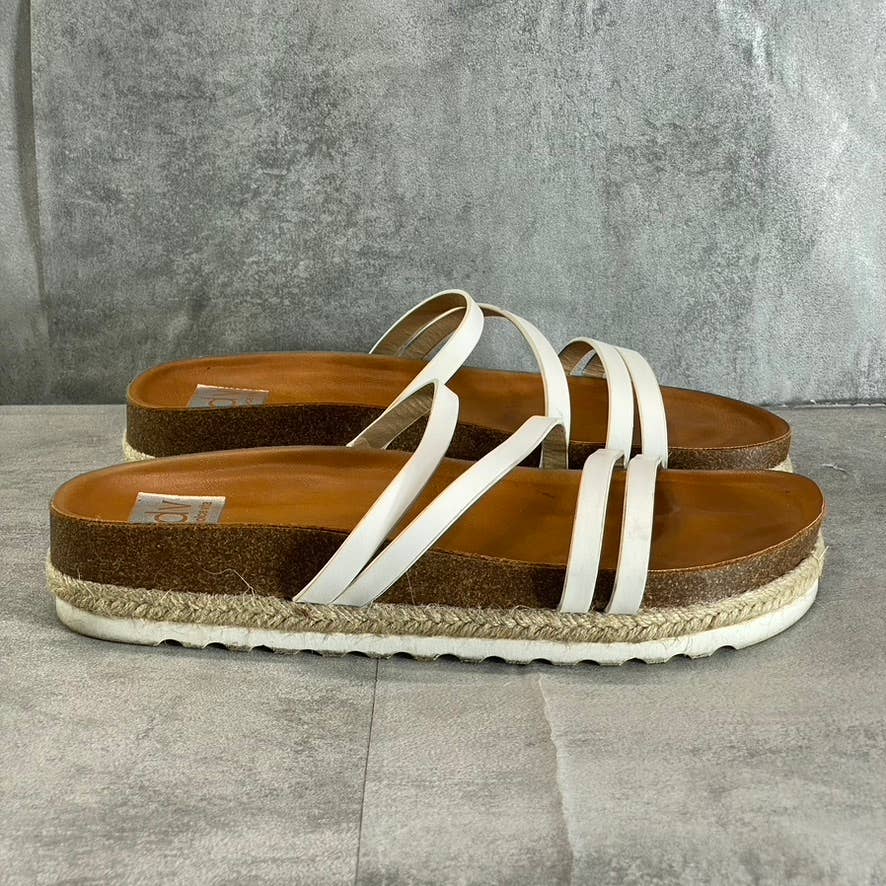 DV DOLCE VITA Women's White Carlee Strappy Footbed Slide Sandals SZ 10