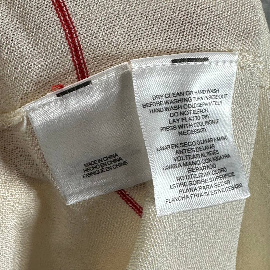 ANNE KLEIN Women's Plus Cream Windowpane Open-Front Long Short-Sleeve Cape SZ 2X