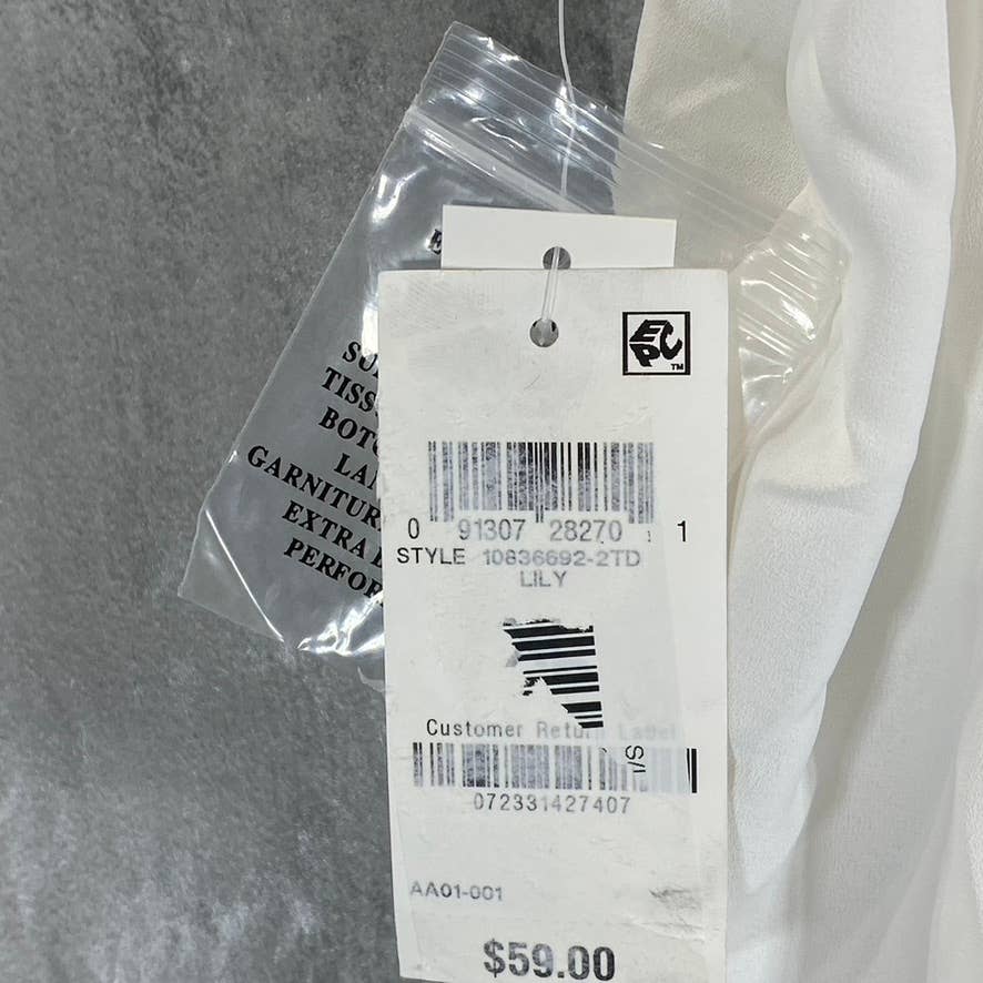 BAR III Women's Lily Ruffle V-Neck Sleeveless Button-Up Top SZ XL