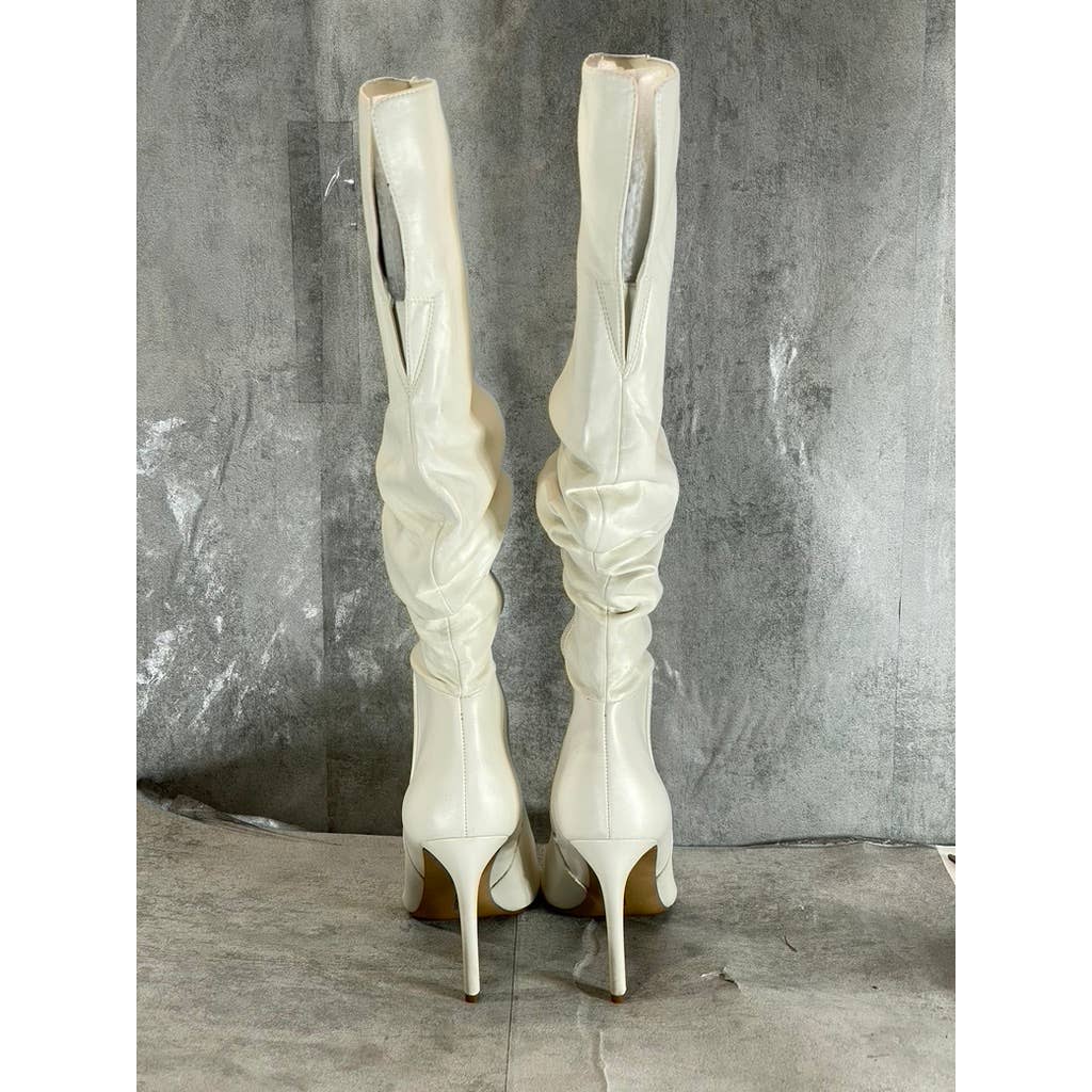 INC INTERNATIONAL Women's White Iyonna Over-The-Knee Slouch Stiletto Boots SZ 10