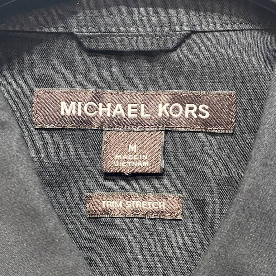 MICHAEL KORS Black Stretch Long Sleeve Shirt SZ M