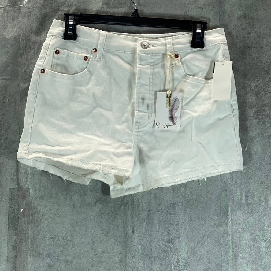 JESSICA SIMPSON Women's White Infinite Denim High-Rise Shorts SZ 28